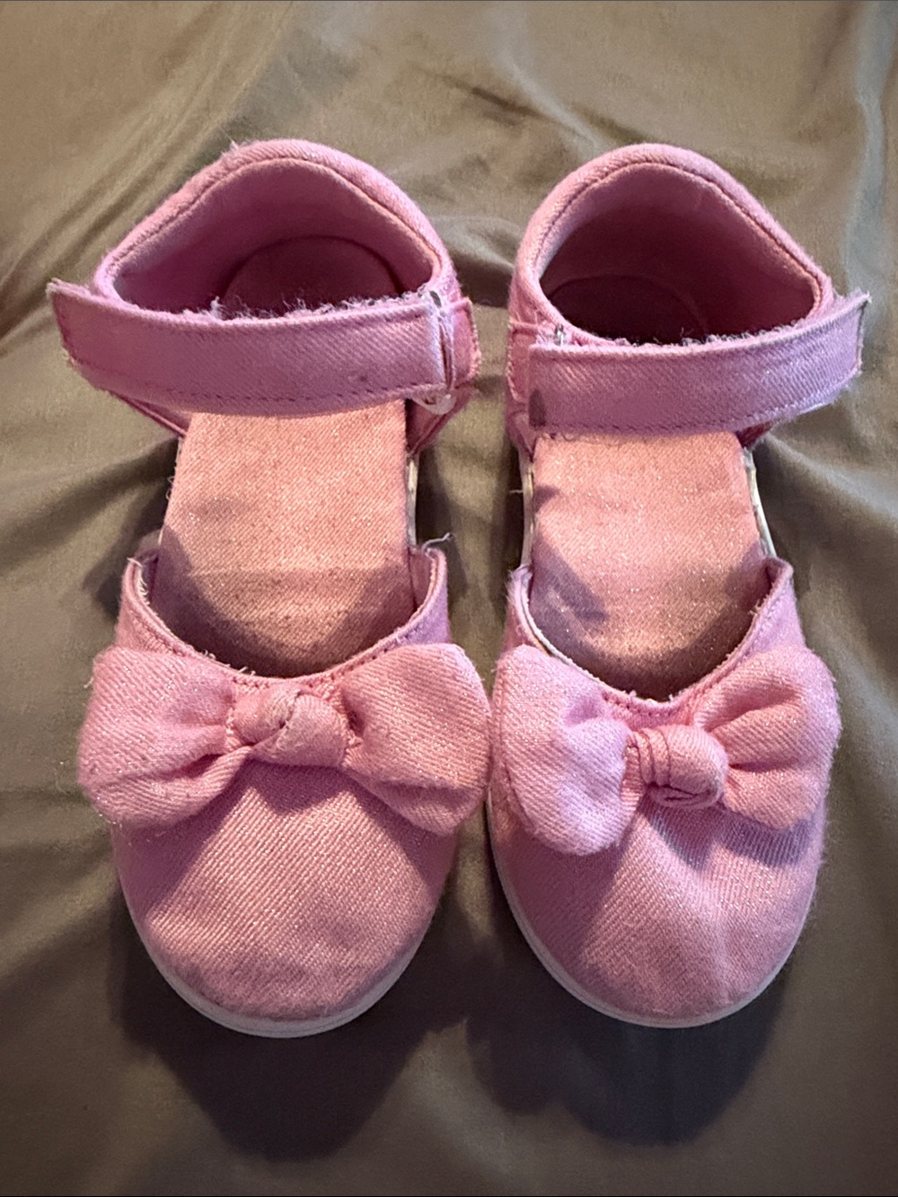 Sugar Pink Bow Mary Jane Canvas Shoes